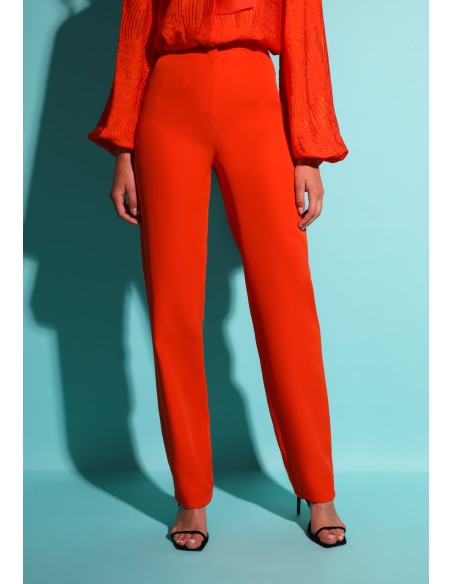 Pantalon de fête orange à taille haute droite
