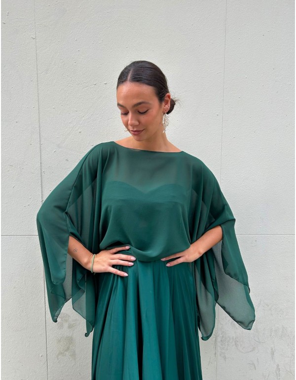 Short chiffon guest cape