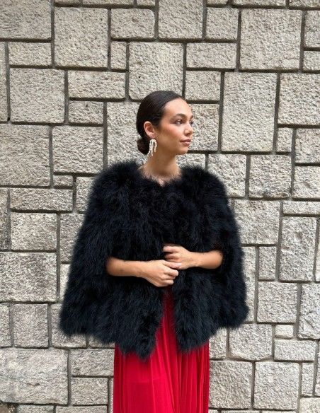 Couche invité en plumes d'autruche