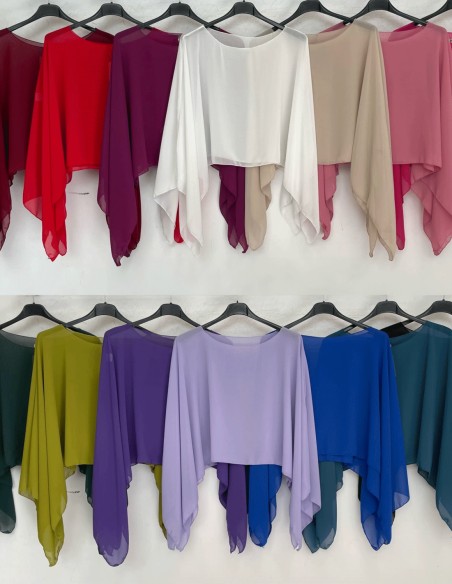 Cape d'invité courte en mousseline de soie