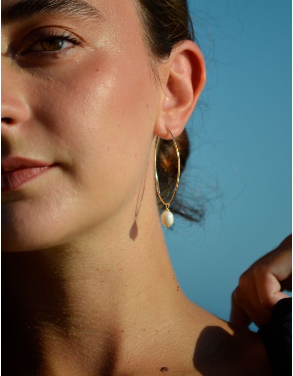 boucles d'oreilles minimales enperles