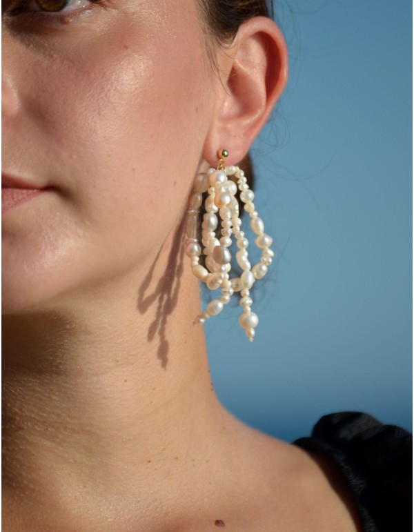 boucles d'oreilles avec perles d'eau douce 2