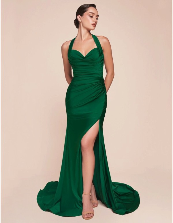 Robe de soirée longue pour invitée avec encolure dos nu 2