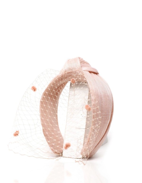 Bandeau noué uni en sinamay de soie 2