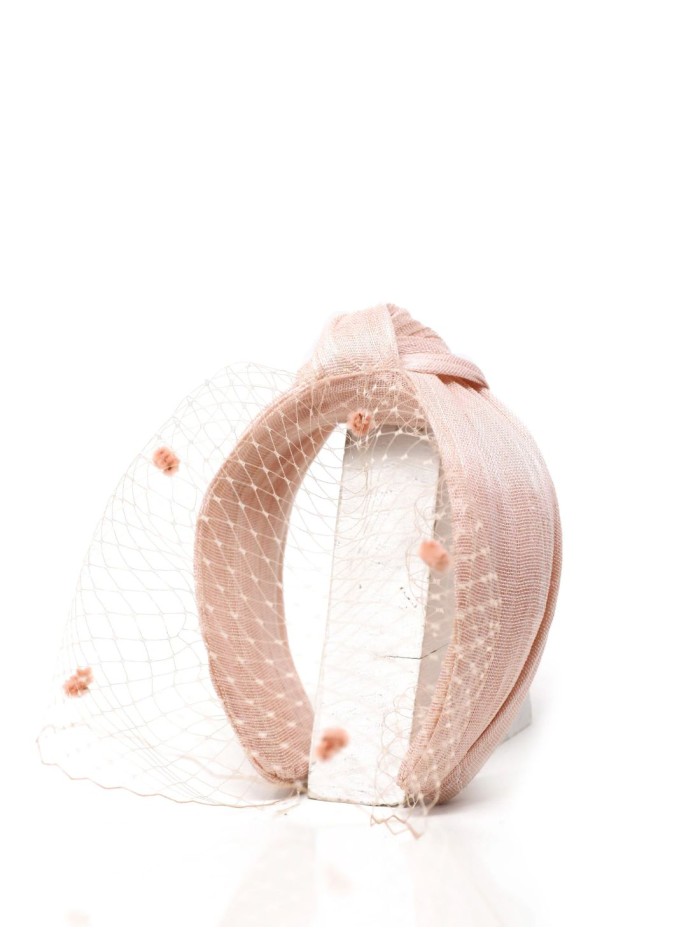 Bandeau noué uni en sinamay de soie