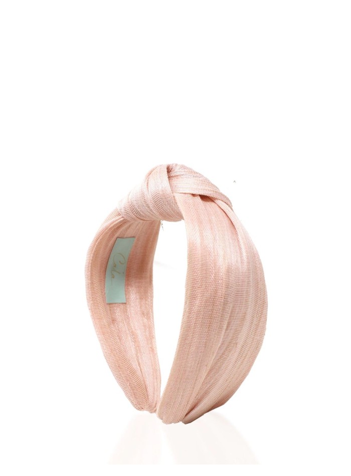 Bandeau noué uni en sinamay de soie