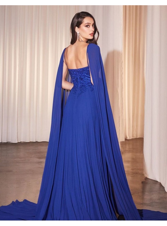 Long dress for guest with embroidered bodice...