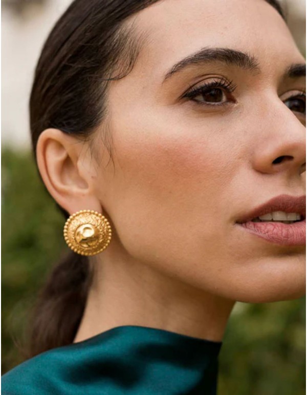 Boucles d'oreilles circulaires en forme de pièces de monnaie 2