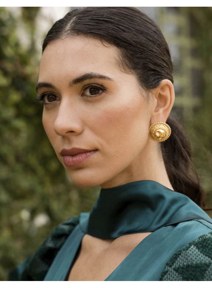 Pendientes de fiesta circulares estilo moneda