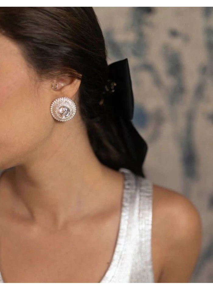 Pendientes de fiesta circulares estilo moneda