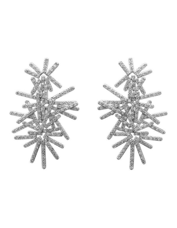 Party earrings with small zircons