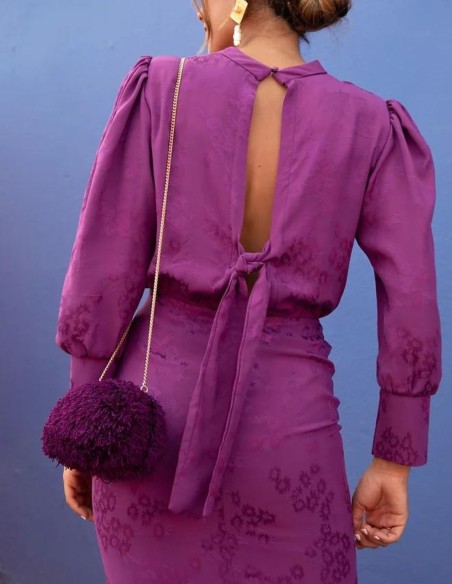 Vestido midi color morado