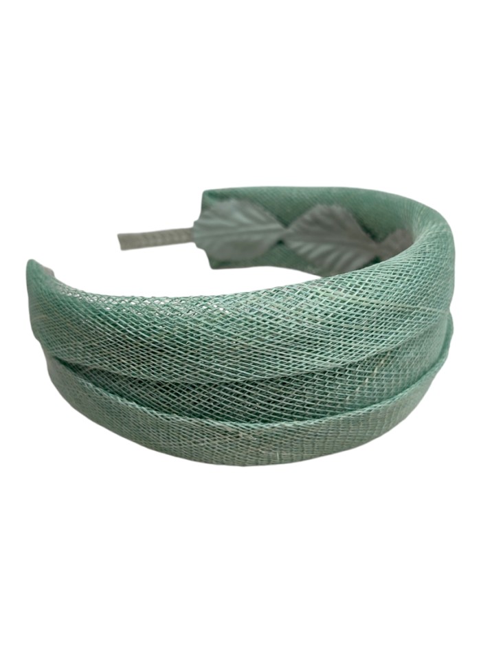 Dry green raffia party headband