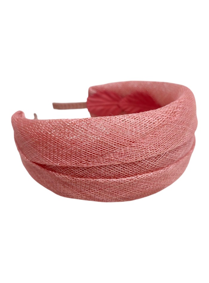 Guest headband in pink raffia