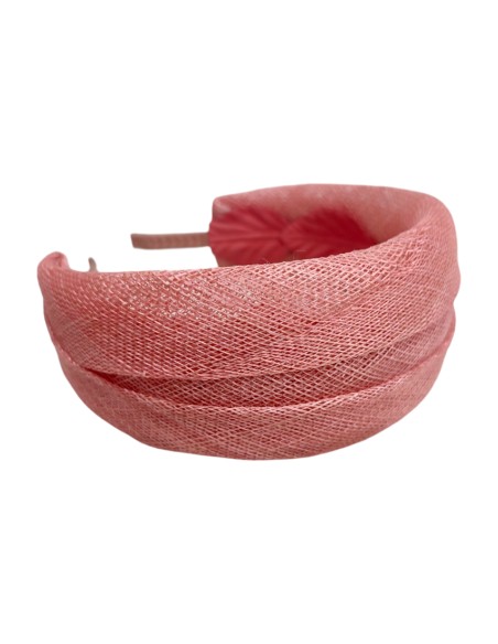 Bandeau d'invité en raphia rose