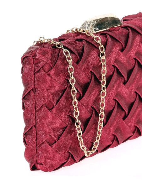 Woven satin party clutch bag