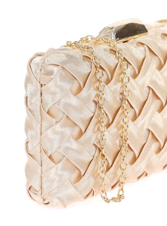 Sac de soirée en satin tressé