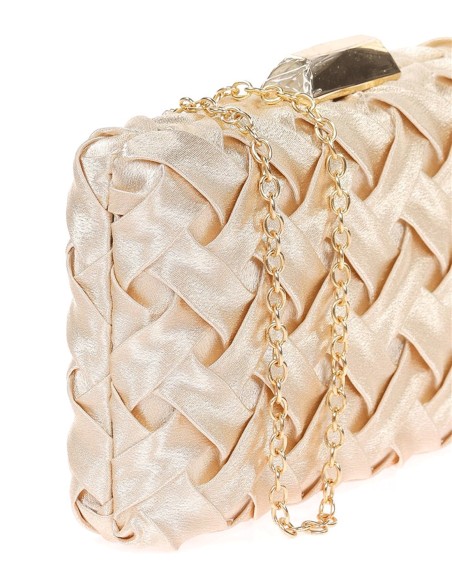 Bolso de fiesta de raso trenzado para invitada