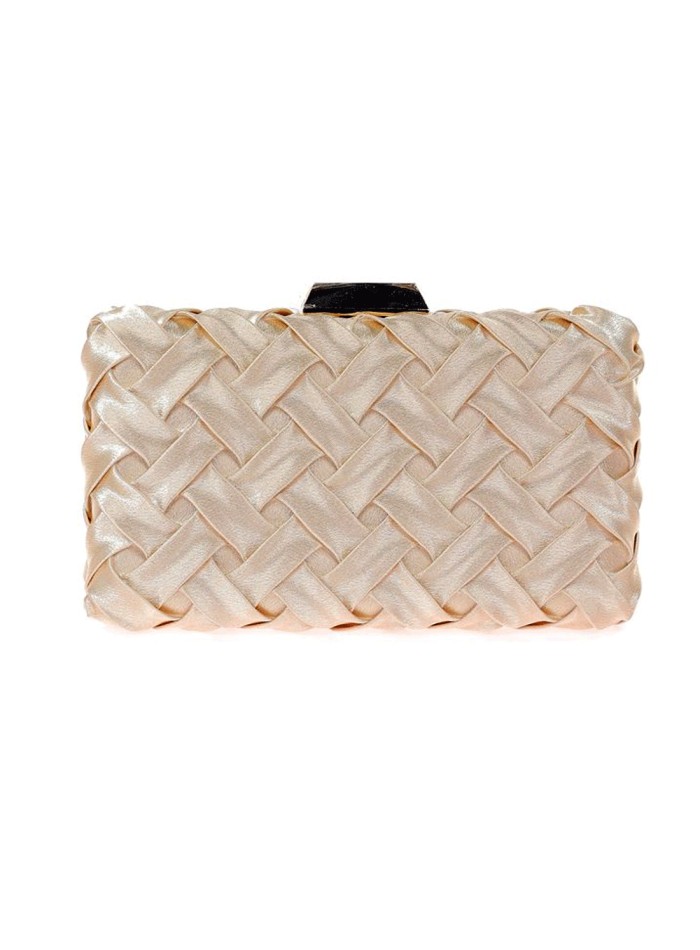 Woven satin party clutch bag