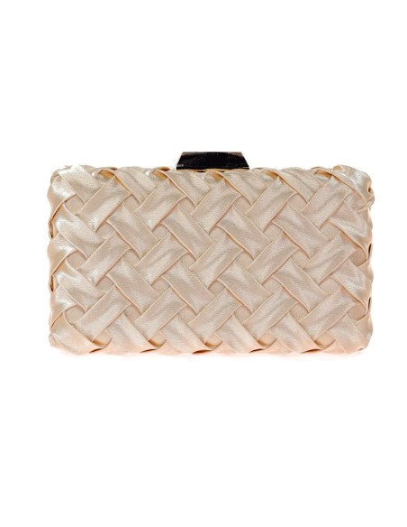 Woven satin party clutch bag