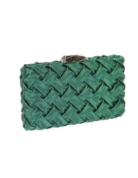Woven satin party clutch bag