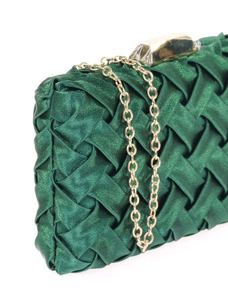 Woven satin party clutch bag