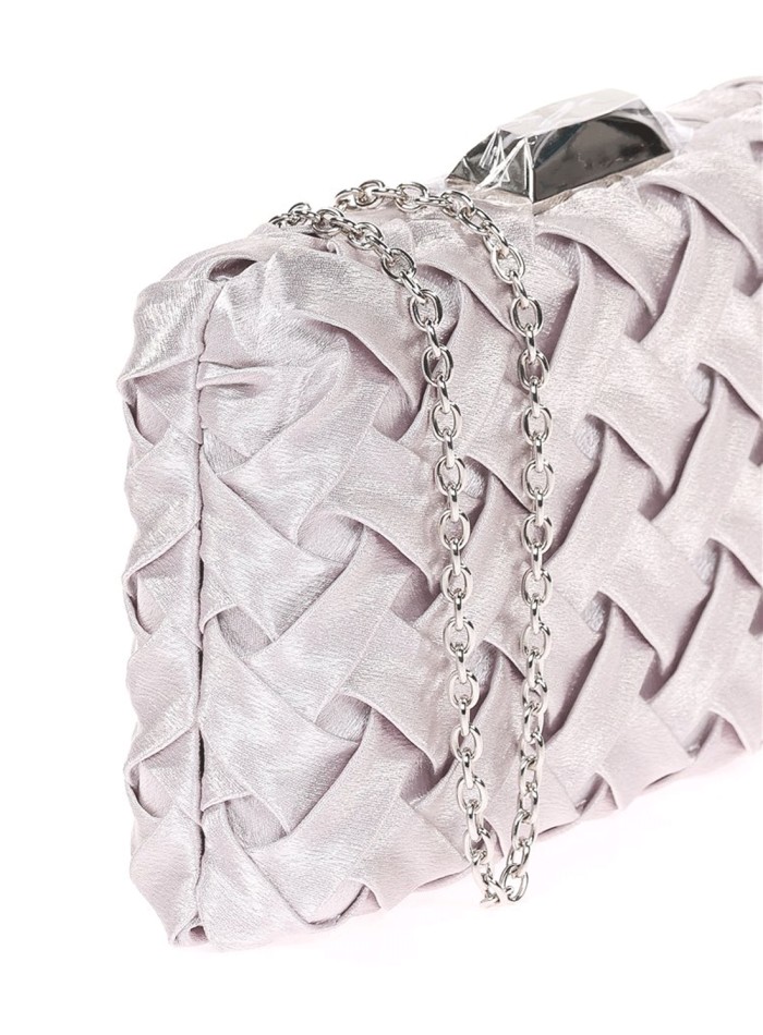 Woven satin party clutch bag