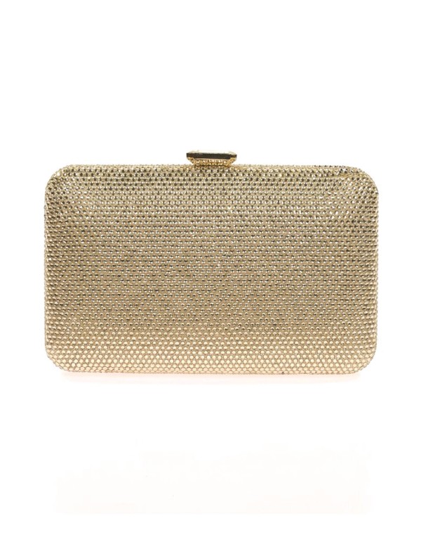 Bolso de fiesta con cristalitos en oro o plata para invitada