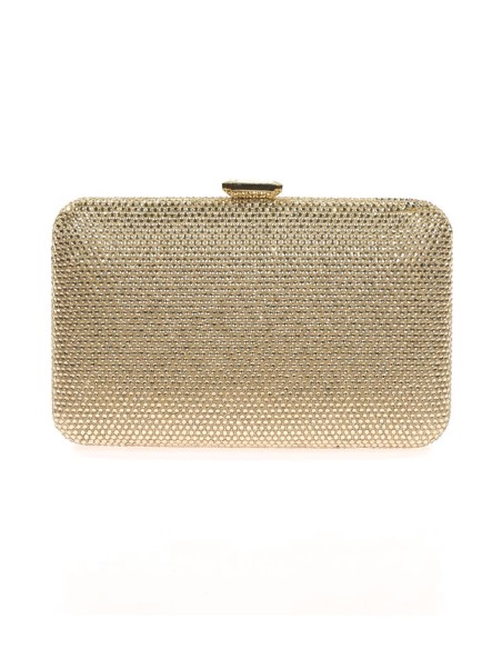 Bolso de fiesta con cristalitos en oro o plata para invitada