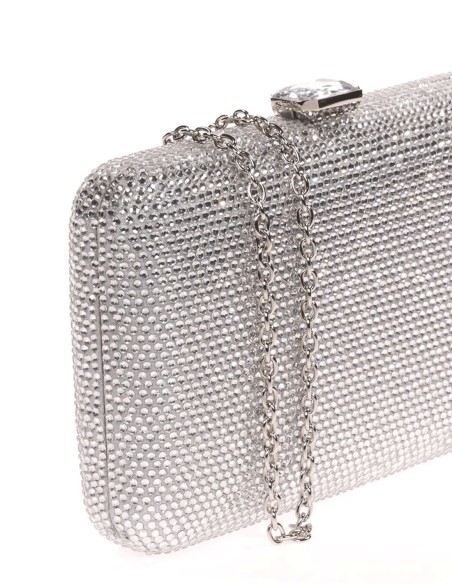 Bolso de fiesta con cristalitos en oro o plata para invitada