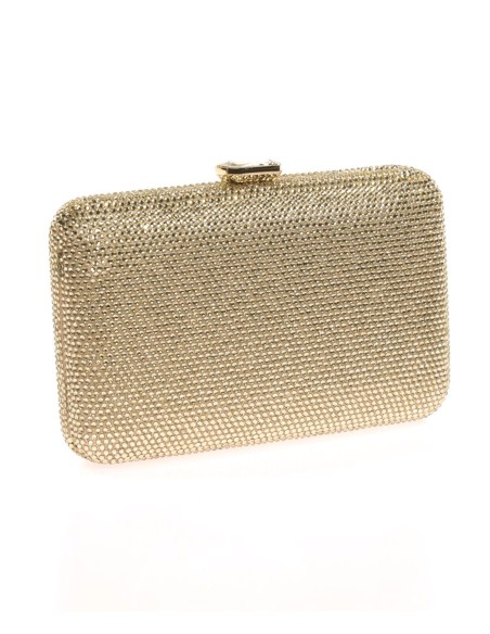 Bolso de fiesta con cristalitos en oro o plata para invitada