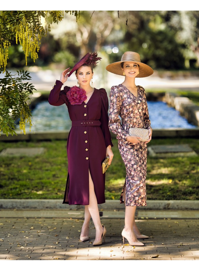 Robe midi détachable avec ceinture et détails...