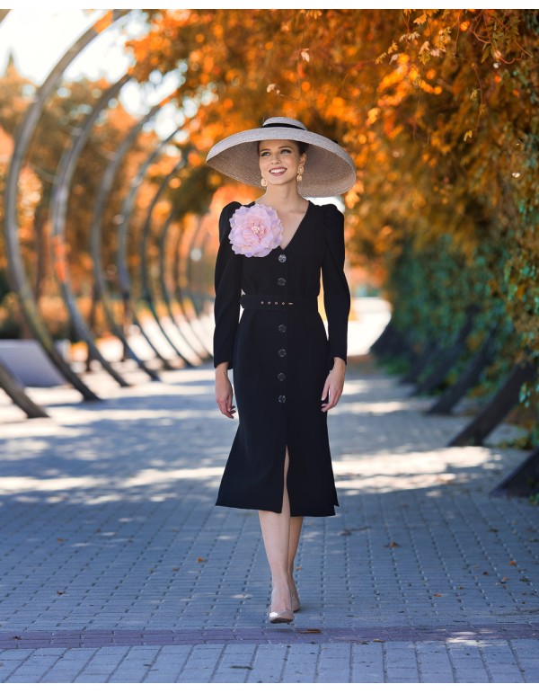 Midi party dress with flower detail for guests 2