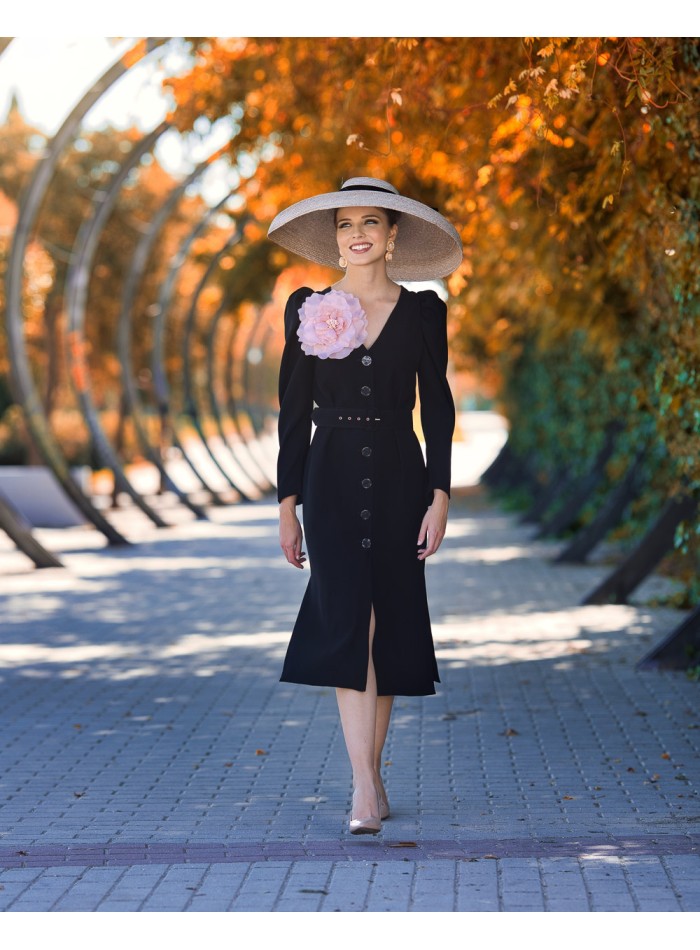 Midi party dress with flower detail for guests