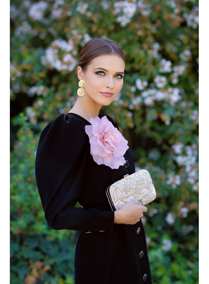 Midi party dress with flower detail for guests