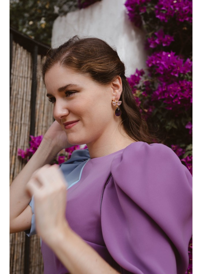 Vestido midi bicolor con cut-out y espalda...