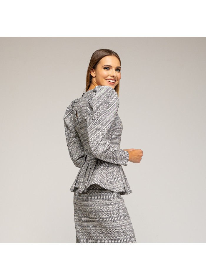 Top para invitada con mangas abullonadas en...