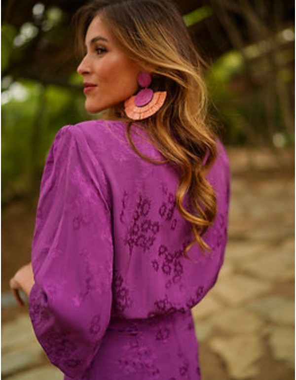 Purple blouse with shoulder pads and lacing 2