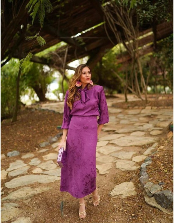 Purple floral midi skirt 2