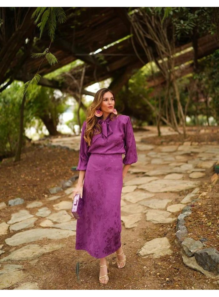 Falda midi morada