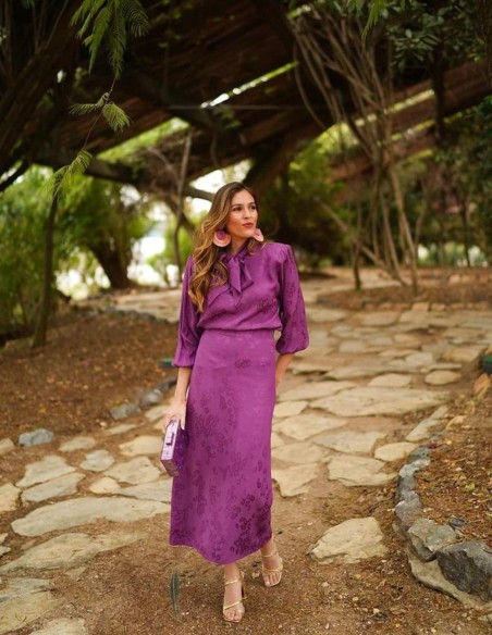 Falda midi morada