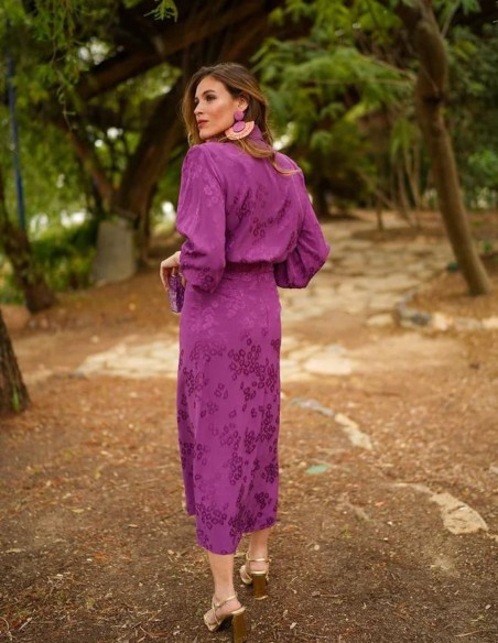 Jupe midi à fleurs violettes