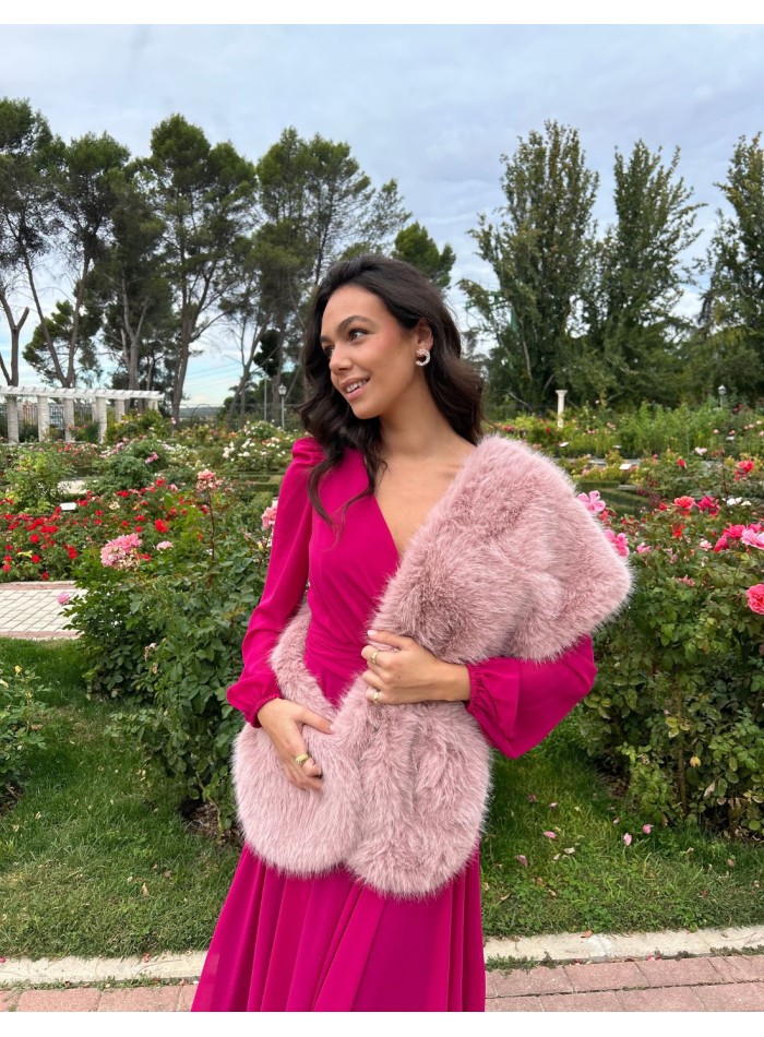 Short vegan fur wrap