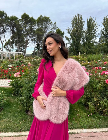 Short vegan fur wrap