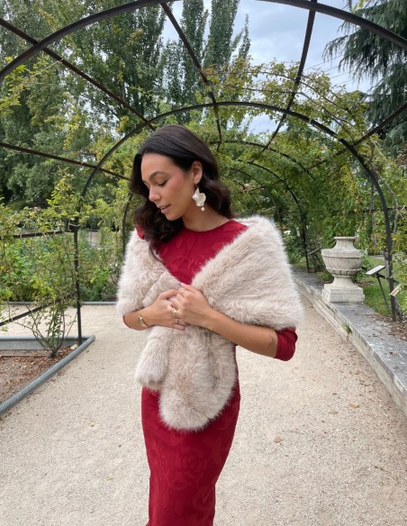 Short vegan fur wrap