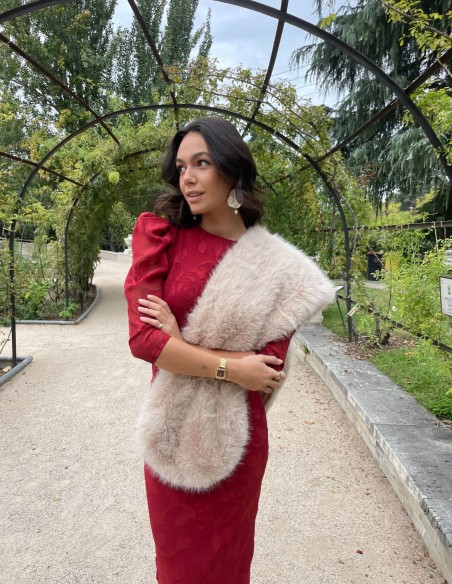 Estola corta de pelo vegano