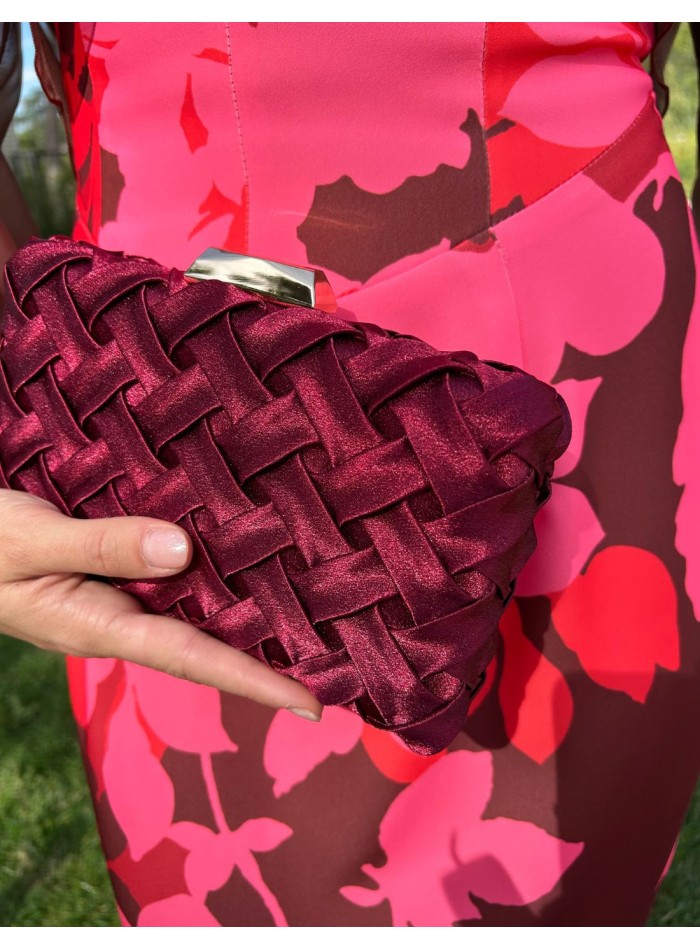 Sac de soirée en satin tressé