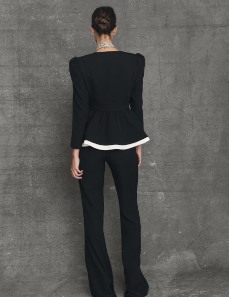 Pantalon évasé blanc à taille haute