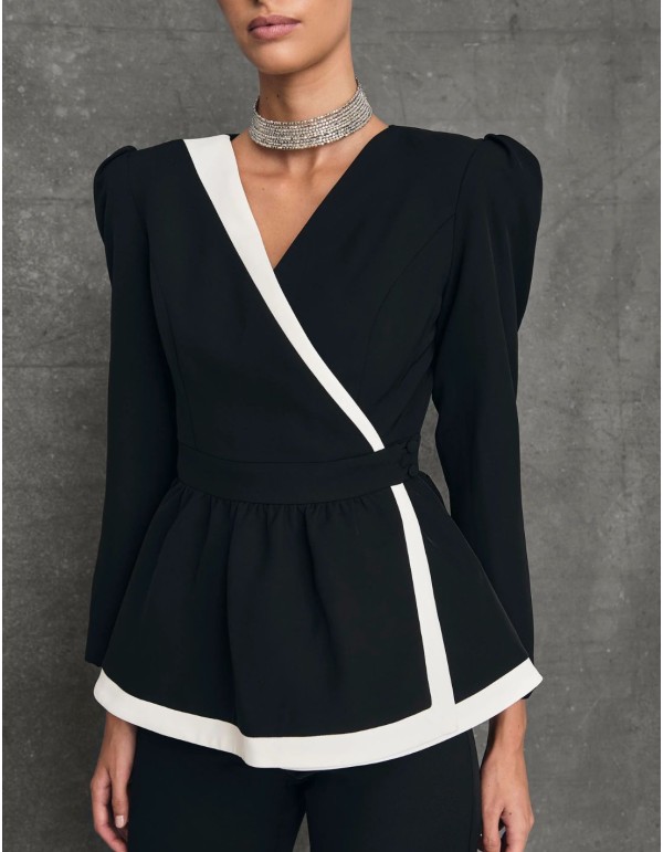 Veste de costume double poitrine péplum