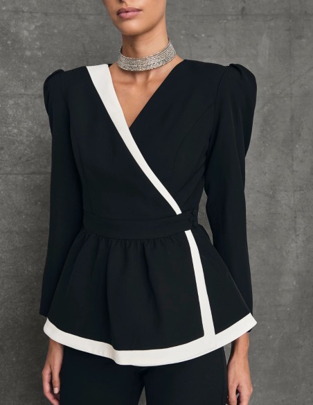 Peplum double breasted suit jacket